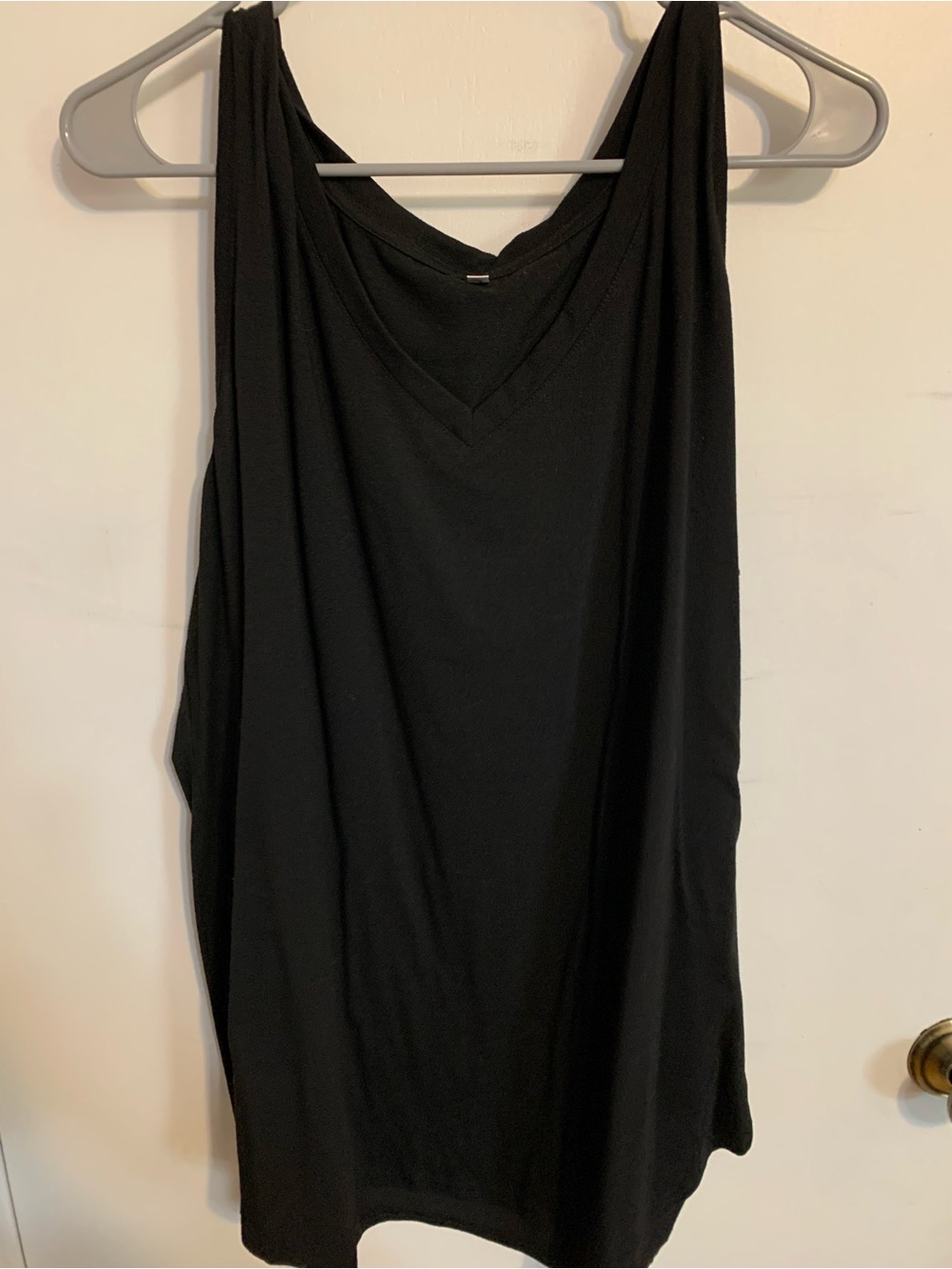 Black V-Neck Women's Tank Top